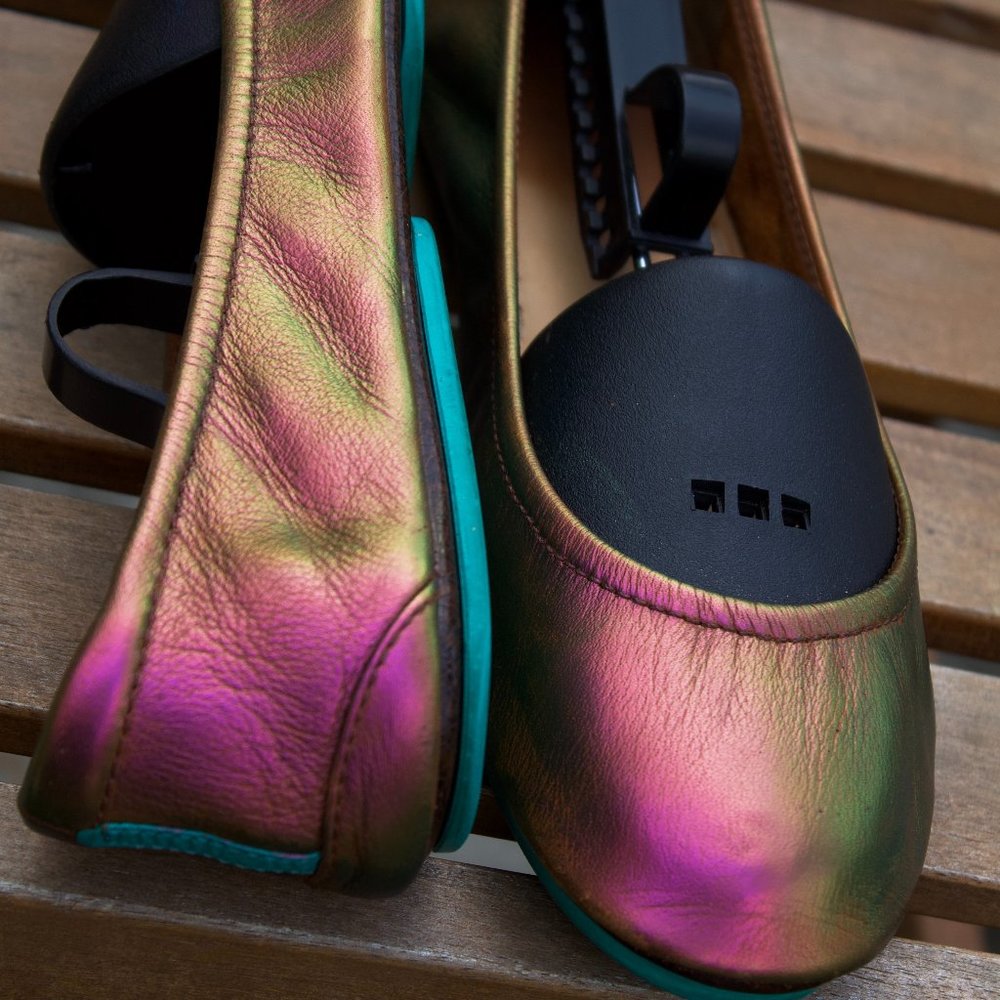 Custom Chameleon Tieks EUC Fuchsia - Gold - Green